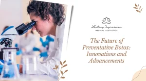 lady looking through microscope